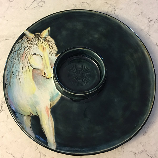 Porcelain Horse Platter